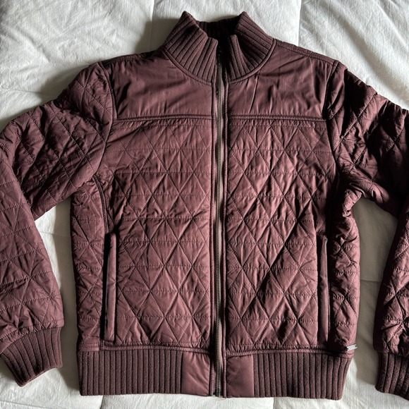 PrAna Diva Bomber Quilted Sherpa Lined Jacket Womens S Brown Wood Outdoor GORP - Picture 3 of 16